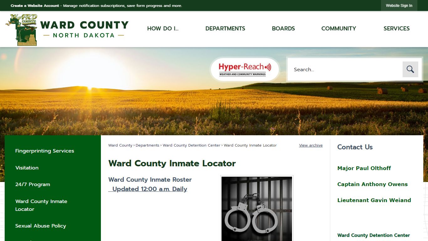 Ward County Inmate Locator | Ward County, ND - Official Website