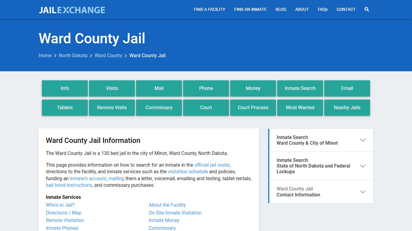 Ward County Jail, ND Inmate Search, Information